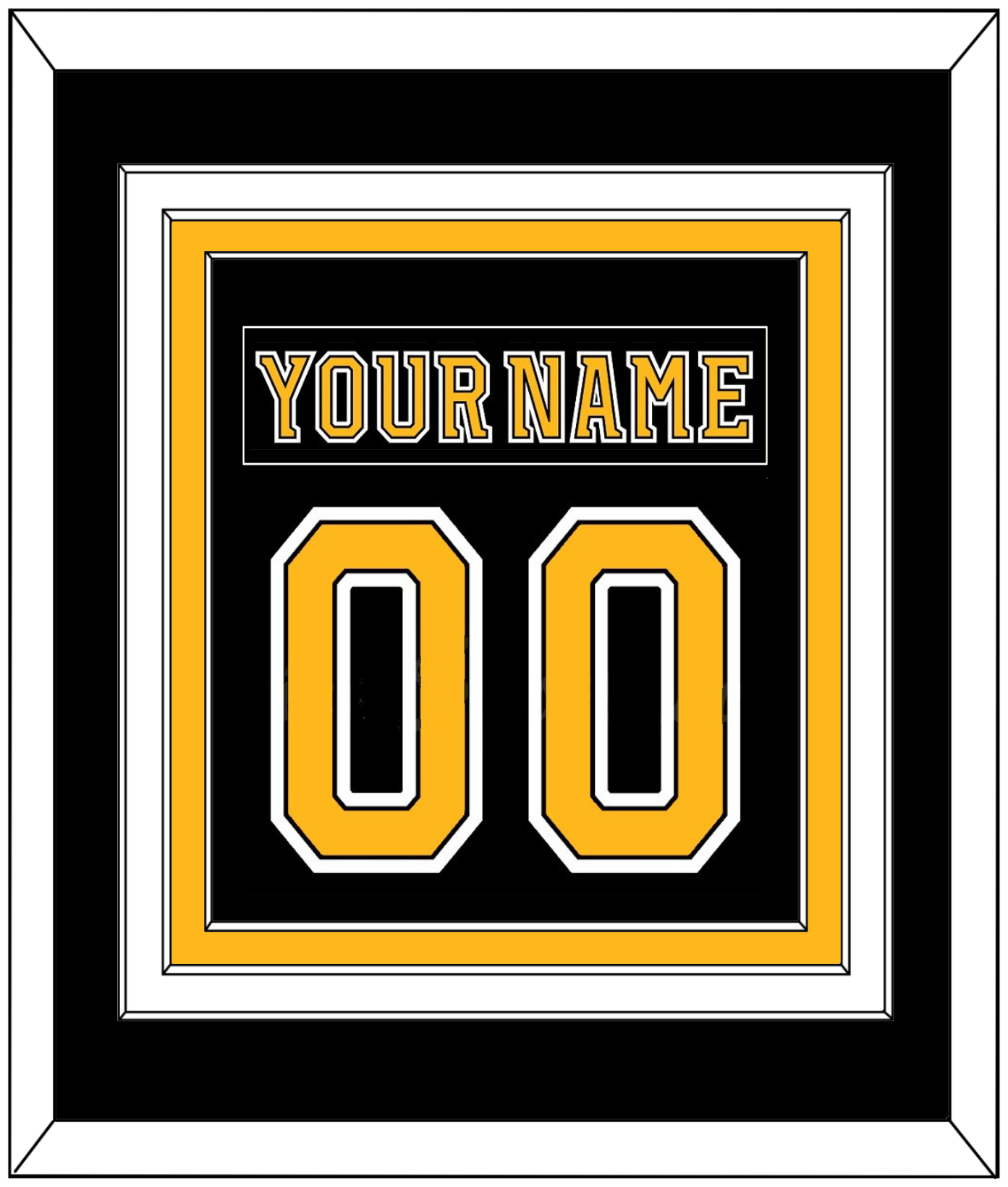 Boston Nameplate & Number (Back) Combined - Home Black (2007-2017) - Premier Tier 2