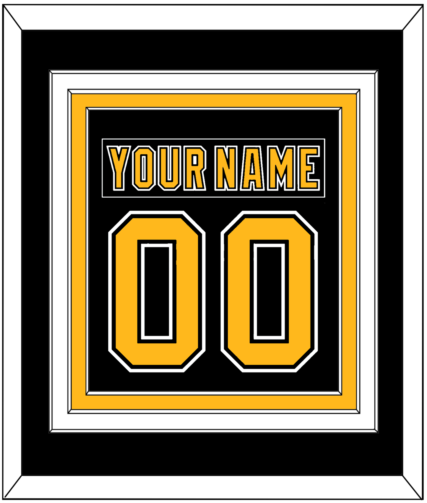 Boston Nameplate & Number (Back) Combined - Road/Home Black (1995-2007) - Premier Tier 2
