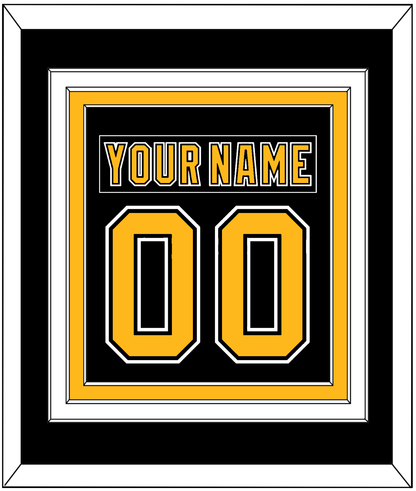 Boston Nameplate & Number (Back) Combined - Road/Home Black (1995-2007) - Premier Tier 2