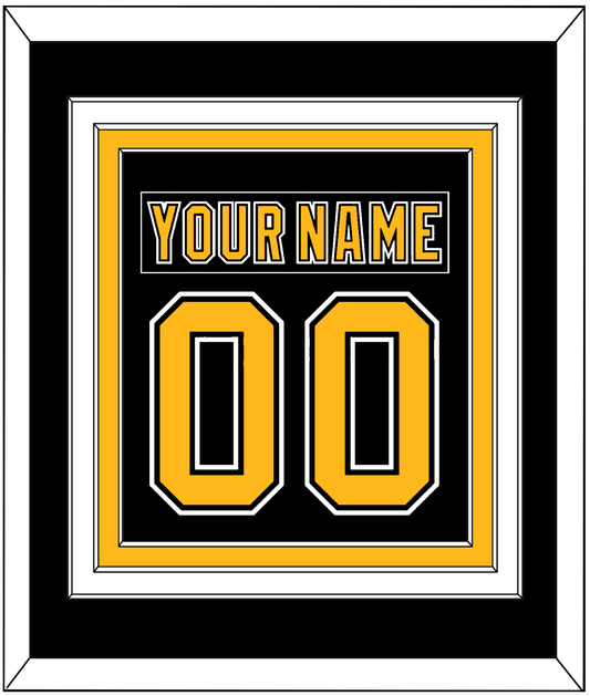 Boston Nameplate & Number (Back) Combined - Road/Home Black (1995-2007) - Premier Tier 2