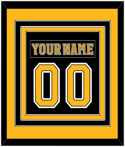 Boston Nameplate & Number (Back) Combined - Road/Home Black (1995-2007) - Premier Tier 3