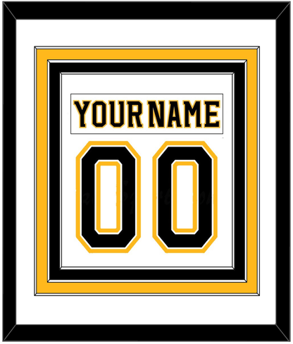 Boston Nameplate & Number (Back) Combined - Road White (2007-2017) - Premier Tier 1