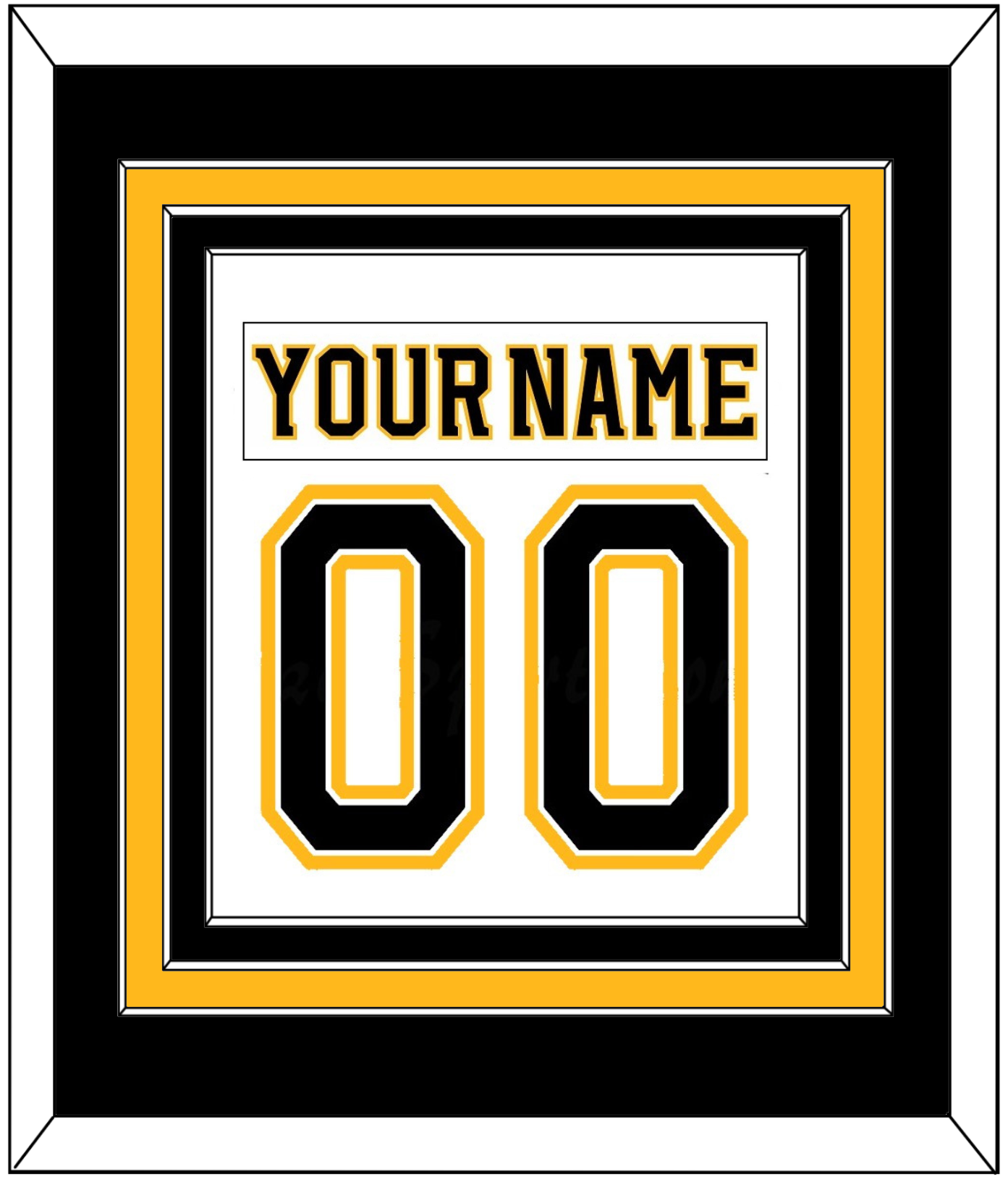 Boston Nameplate & Number (Back) Combined - Road White (2007-2017) - Premier Tier 2
