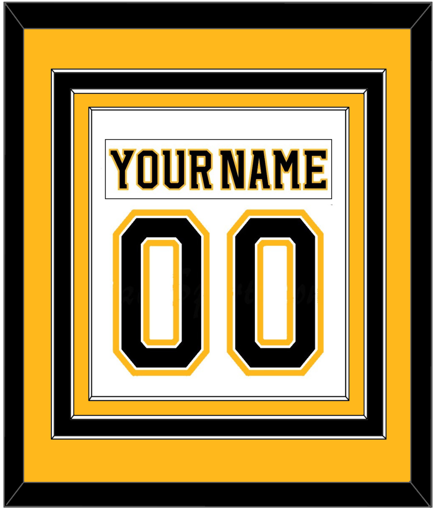 Boston Nameplate & Number (Back) Combined - Road White (2007-2017) - Premier Tier 3