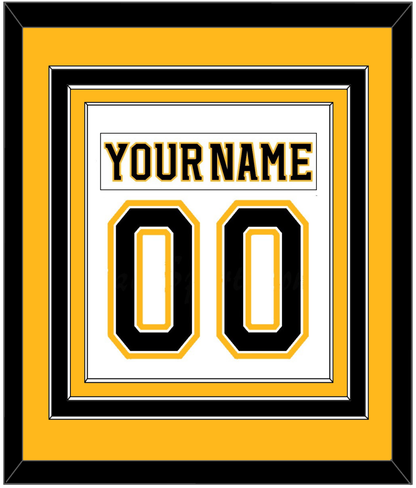 Boston Nameplate & Number (Back) Combined - Road White (2007-2017) - Premier Tier 3