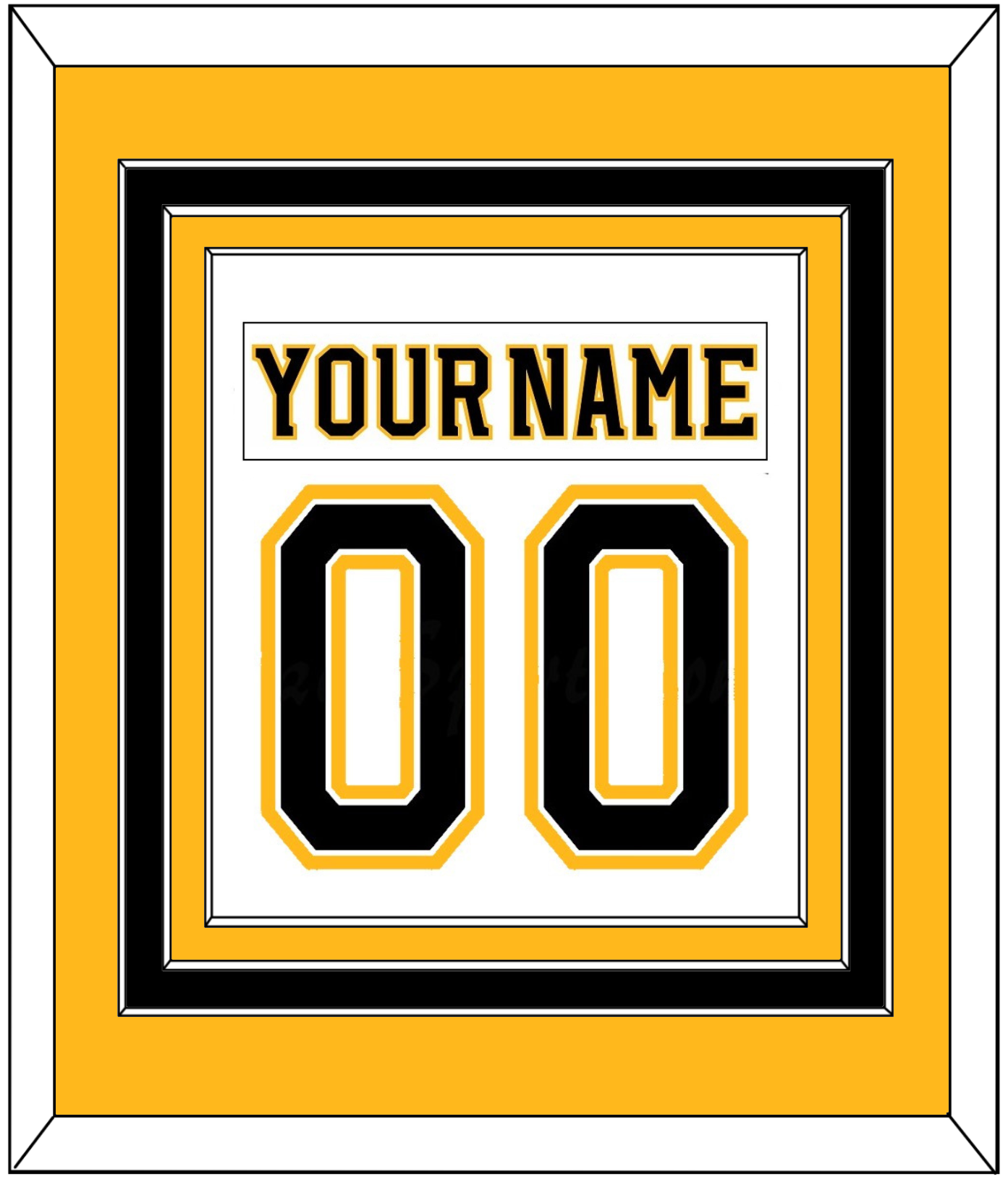 Boston Nameplate & Number (Back) Combined - Road White (2007-2017) - Premier Tier 3