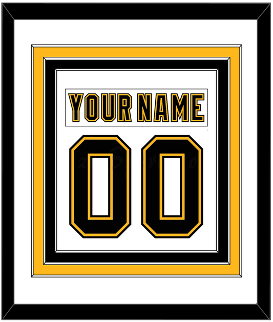Boston Nameplate & Number (Back) Combined - Home/Road White (1995-2007) - Premier Tier 1