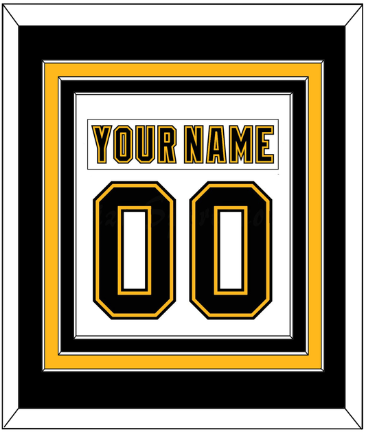 Boston Nameplate & Number (Back) Combined - Home/Road White (1995-2007) - Premier Tier 2