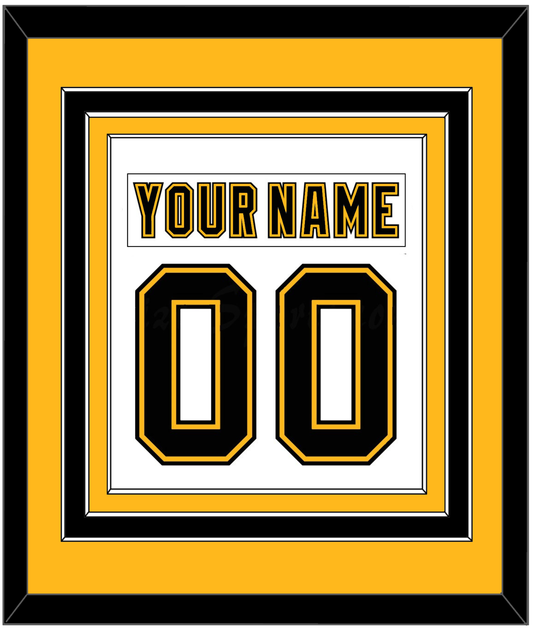 Boston Nameplate & Number (Back) Combined - Home/Road White (1995-2007) - Premier Tier 3