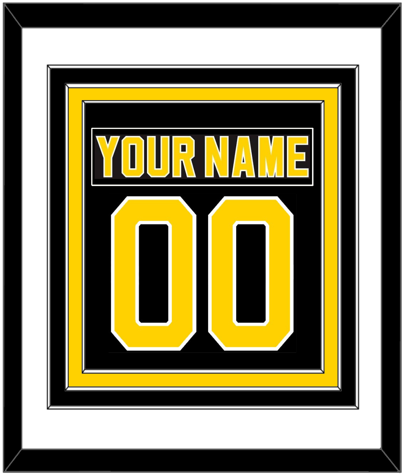 Boston Nameplate & Number (Back) Combined - Road Black (1981-1995) - Premier Tier 1