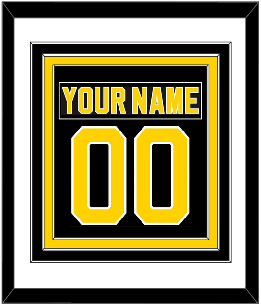 Boston Nameplate & Number (Back) Combined - Road Black (1981-1995) - Premier Tier 1
