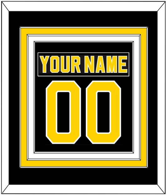 Boston Nameplate & Number (Back) Combined - Road Black (1981-1995) - Premier Tier 2