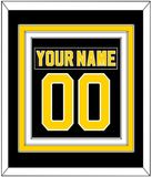 Boston Nameplate & Number (Back) Combined - Road Black (1981-1995) - Triple Mat 2
