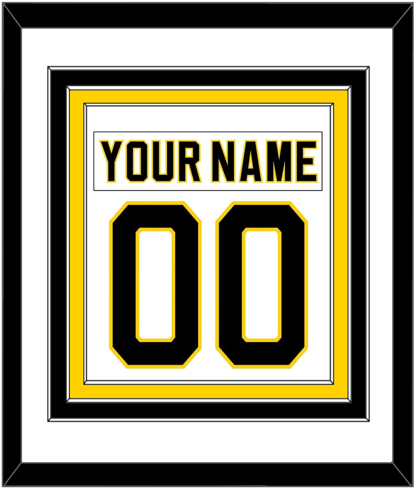 Boston Nameplate & Number (Back) Combined - Home White (1981-1995) - Premier Tier 1