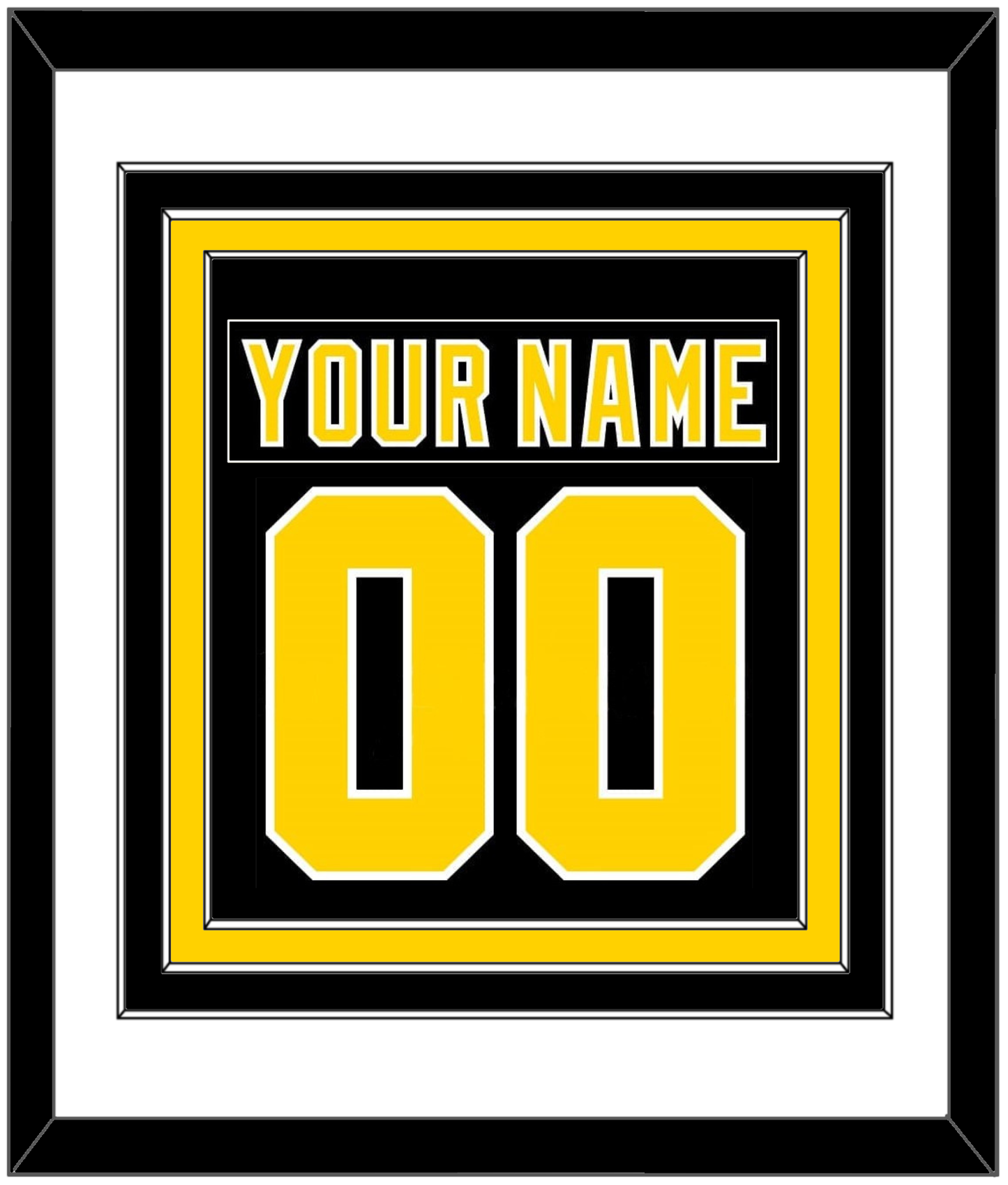 Boston Nameplate & Number (Back) Combined - Road Black (1977-1981) - Premier Tier 1