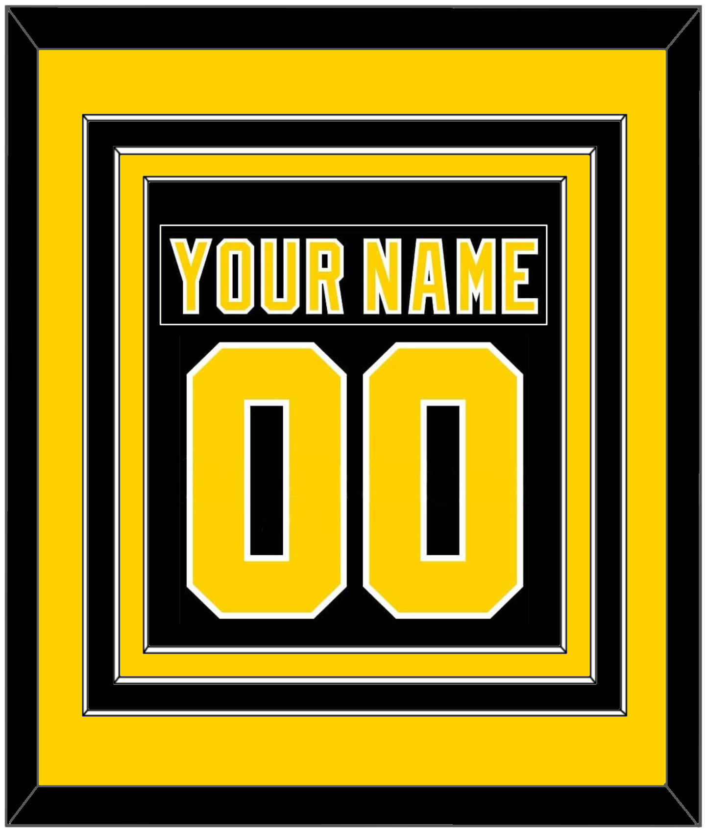 Boston Nameplate & Number (Back) Combined - Road Black (1977-1981) - Premier Tier 3