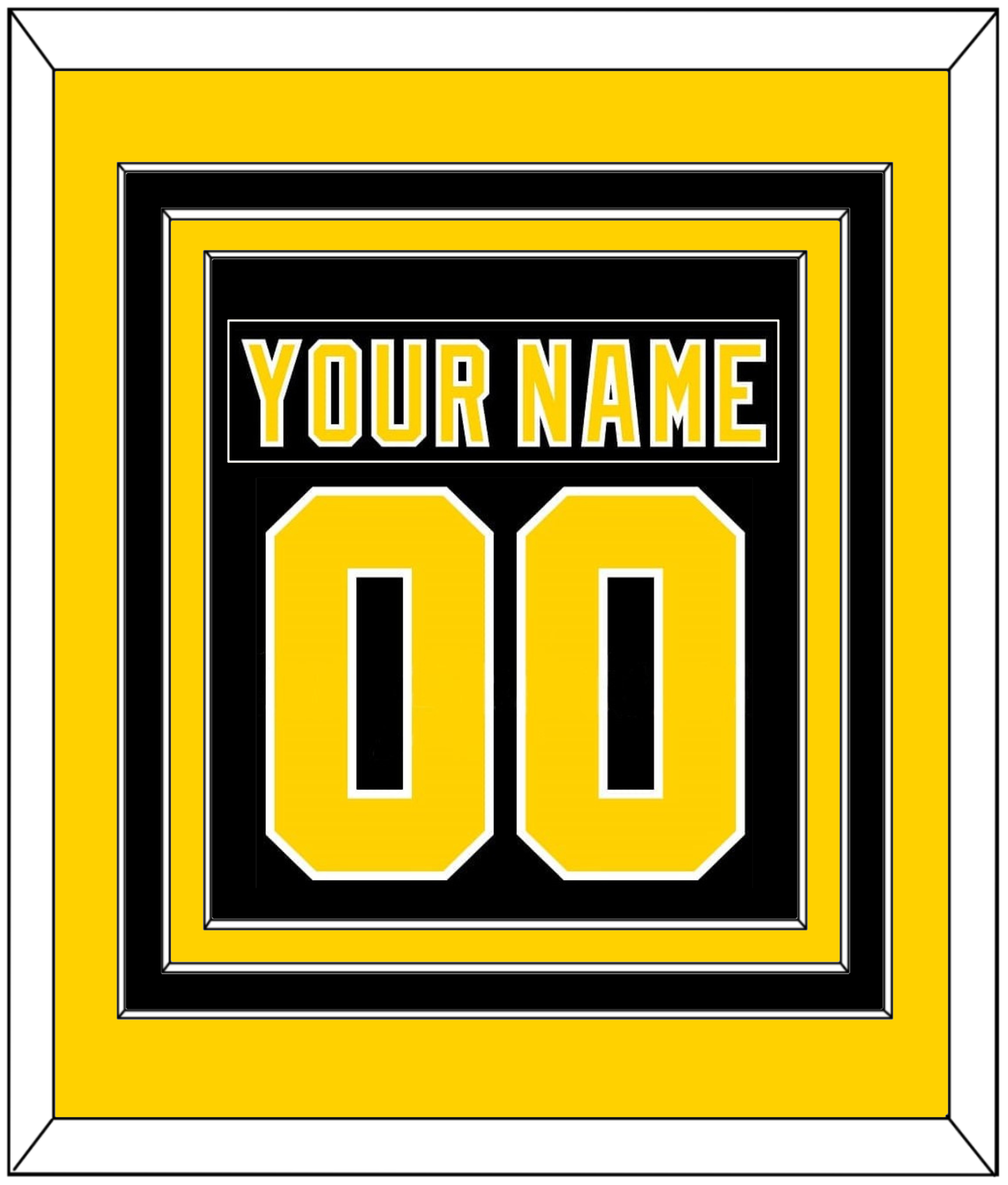 Boston Nameplate & Number (Back) Combined - Road Black (1977-1981) - Premier Tier 3