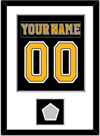Boston Nameplate & Number (Back) Combined, With Stanley Cup Finals Patch - Home Black (2007-2017) - Essential Tier 1