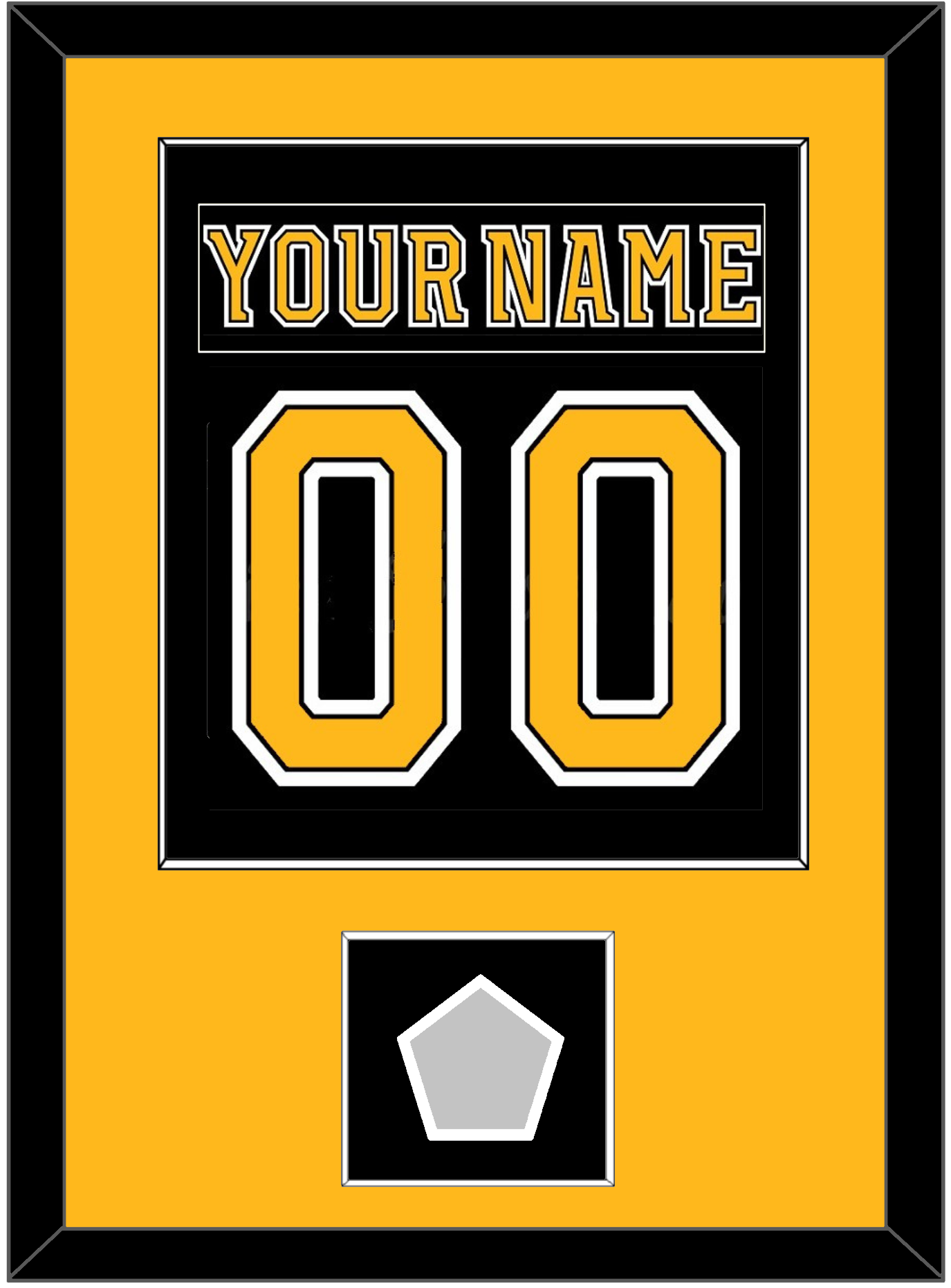 Boston Nameplate & Number (Back) Combined, With Stanley Cup Finals Patch - Home Black (2007-2017) - Essential Tier 2