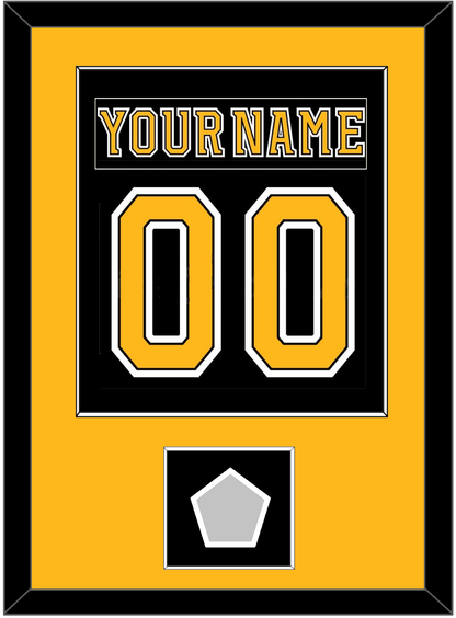 Boston Nameplate & Number (Back) Combined, With Stanley Cup Finals Patch - Home Black (2007-2017) - Essential Tier 2