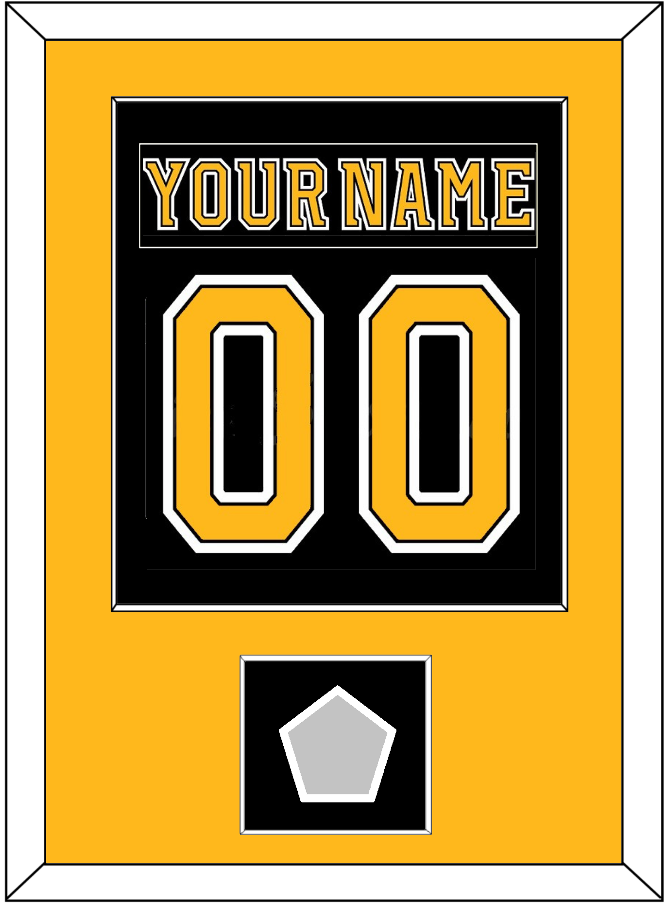 Boston Nameplate & Number (Back) Combined, With Stanley Cup Champions Patch - Home Black (2007-2017) - Essential Tier 2