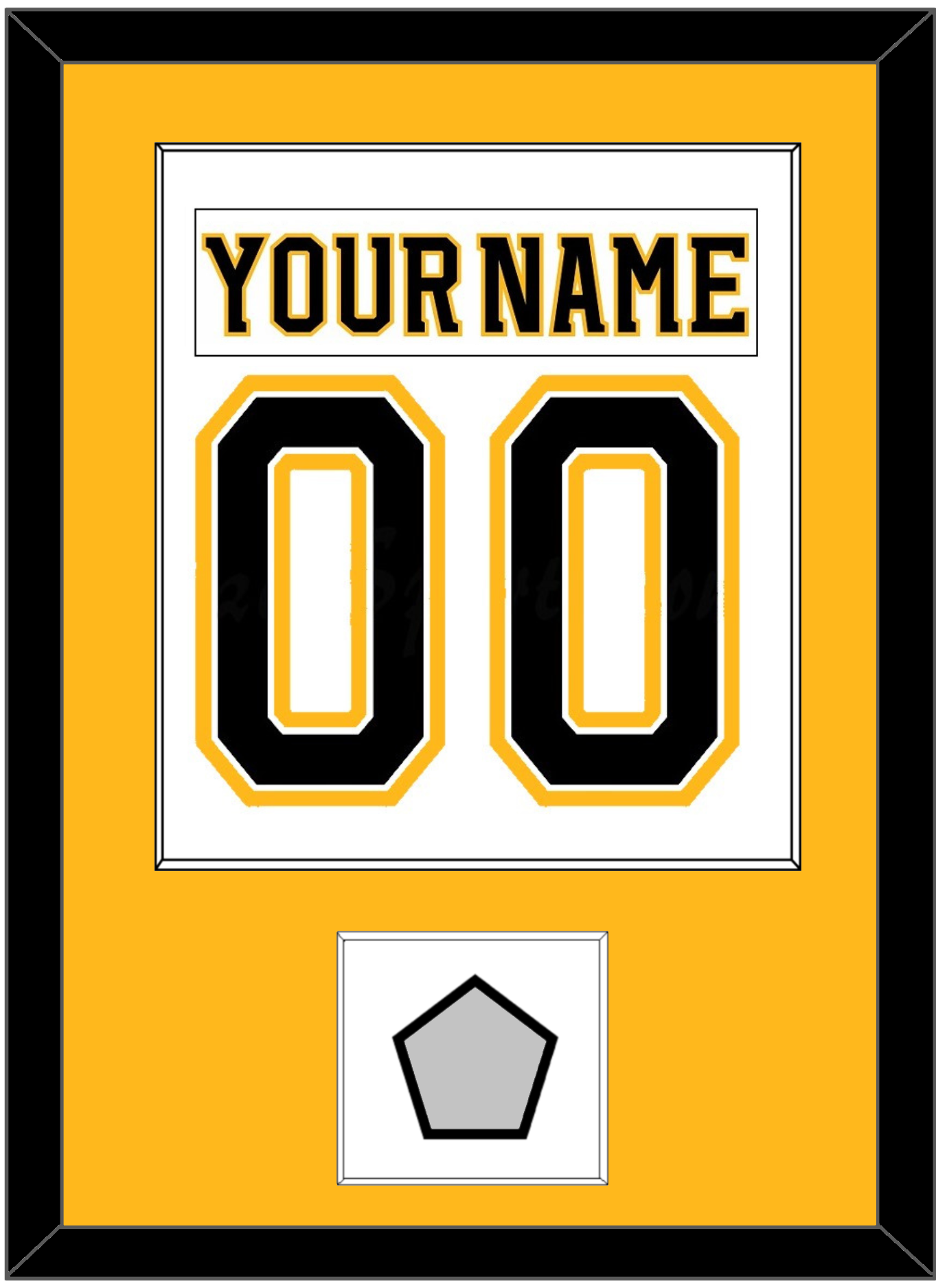 Boston Nameplate & Number (Back) Combined, With Stanley Cup Finals Patch - Road White (2007-2017) - Essential Tier 2