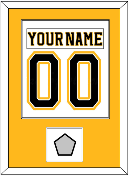 Boston Nameplate & Number (Back) Combined, With Stanley Cup Finals Patch - Road White (2007-2017) - Essential Tier 2