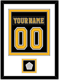 Boston Nameplate & Number (Back) Combined, With Stanley Cup Champions Patch - Home Black (2007-2017) - Double Mat 1