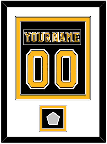Boston Nameplate & Number (Back) Combined, With Stanley Cup Finals Patch - Home Black (2007-2017) - Signature Tier 1