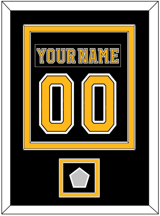 Boston Nameplate & Number (Back) Combined, With Stanley Cup Finals Patch - Home Black (2007-2017) - Signature Tier 2