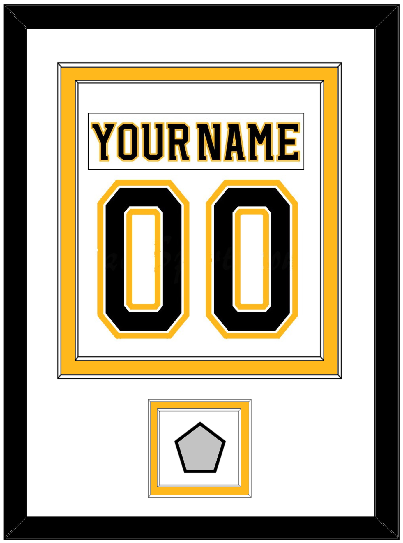 Boston Nameplate & Number (Back) Combined, With Stanley Cup Champions Patch - Road White (2007-2017) - Signature Tier 1