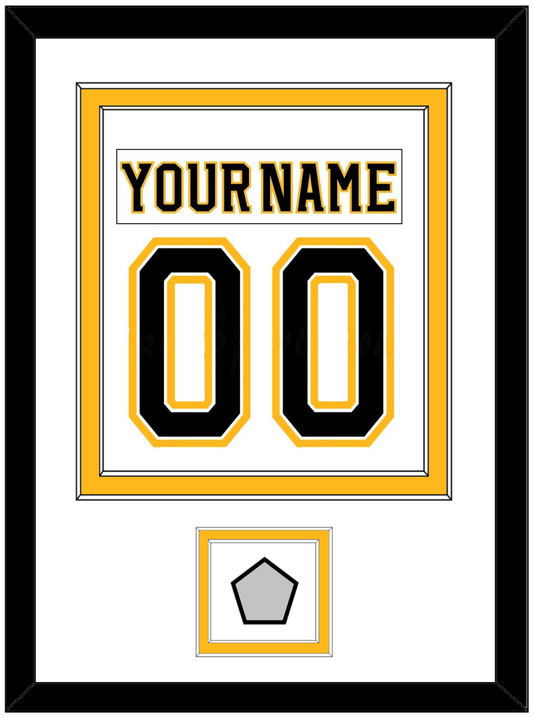 Boston Nameplate & Number (Back) Combined, With Stanley Cup Finals Patch - Road White (2007-2017) - Signature Tier 1