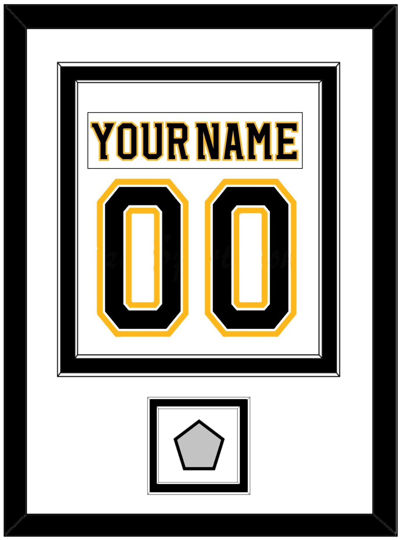 Boston Nameplate & Number (Back) Combined, With Stanley Cup Finals Patch - Road White (2007-2017) - Signature Tier 2