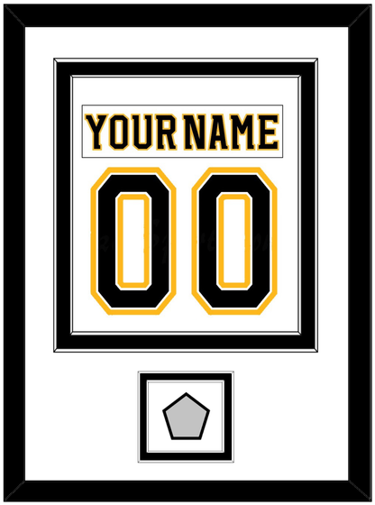 Boston Nameplate & Number (Back) Combined, With Stanley Cup Finals Patch - Road White (2007-2017) - Signature Tier 2