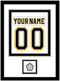 Boston Nameplate & Number (Back) Combined, With Stanley Cup Champions Patch - Road White (2007-2017) - Double Mat 2