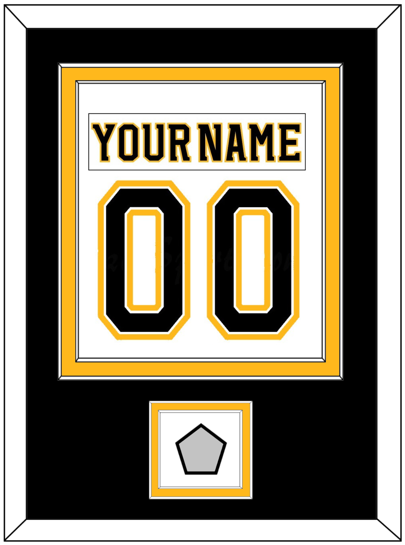 Boston Nameplate & Number (Back) Combined, With Stanley Cup Finals Patch - Road White (2007-2017) - Signature Tier 3