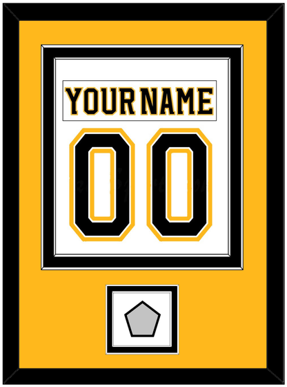 Boston Nameplate & Number (Back) Combined, With Stanley Cup Finals Patch - Road White (2007-2017) - Signature Tier 4