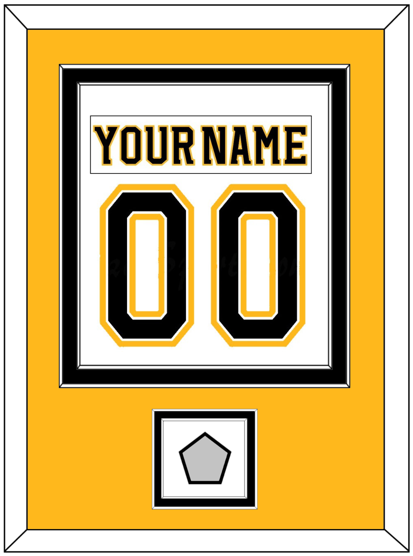 Boston Nameplate & Number (Back) Combined, With Stanley Cup Finals Patch - Road White (2007-2017) - Signature Tier 4