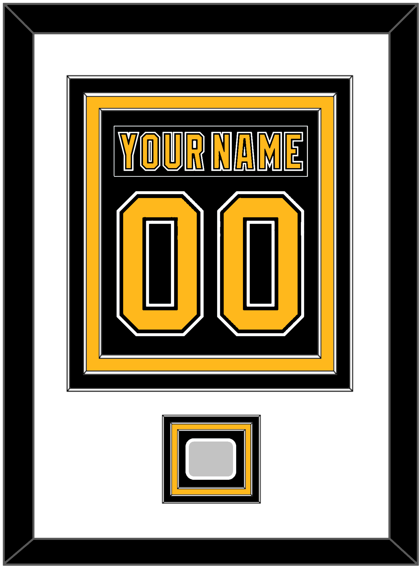 Boston Nameplate & Number (Back) Combined, With Stanley Cup Champions Patch - Home Black (2007-2017) - Premier Tier 1