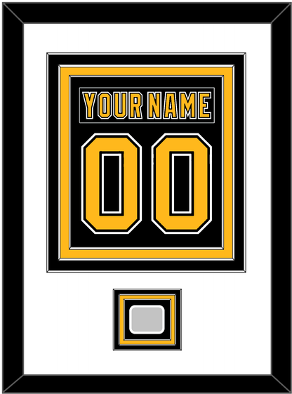 Boston Nameplate & Number (Back) Combined, With Stanley Cup Champions Patch - Home Black (2007-2017) - Premier Tier 1