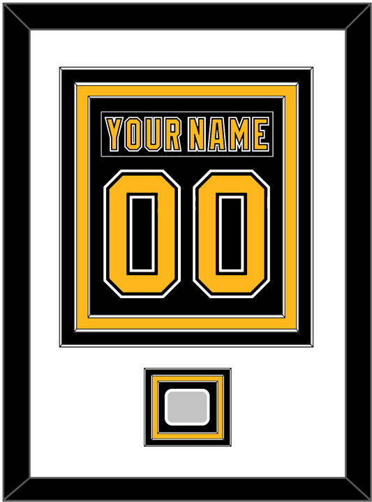 Boston Nameplate & Number (Back) Combined, With Stanley Cup Champions Patch - Home Black (2007-2017) - Premier Tier 1