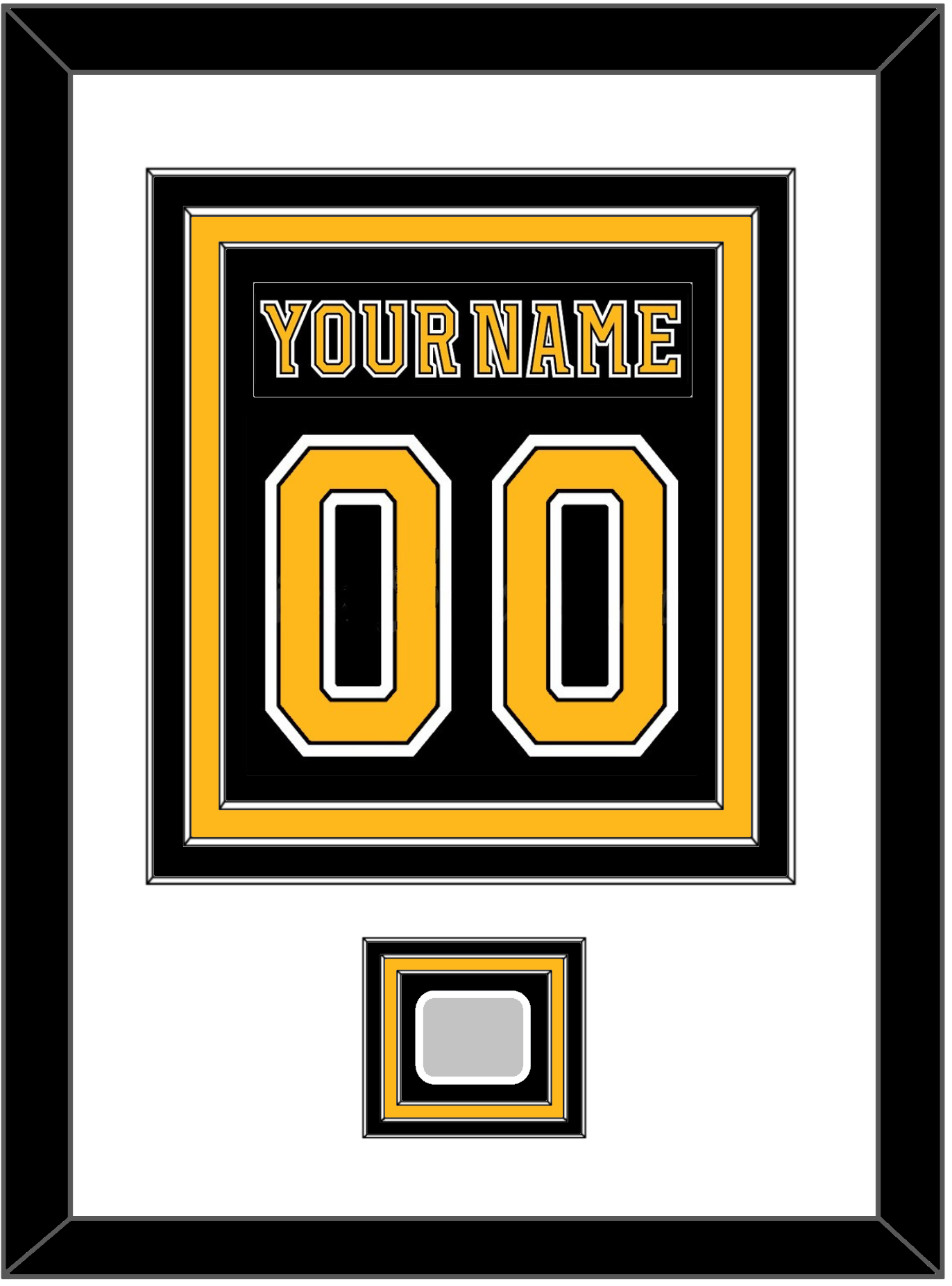 Boston Nameplate & Number (Back) Combined, With Stanley Cup Finals Patch - Home Black (2007-2017) - Premier Tier 1