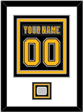Boston Nameplate & Number (Back) Combined, With Stanley Cup Champions Patch - Home Black (2007-2017) - Triple Mat 1