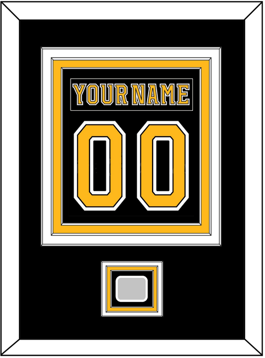 Boston Nameplate & Number (Back) Combined, With Stanley Cup Champions Patch - Home Black (2007-2017) - Premier Tier 2