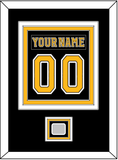 Boston Nameplate & Number (Back) Combined, With Stanley Cup Champions Patch - Home Black (2007-2017) - Triple Mat 2
