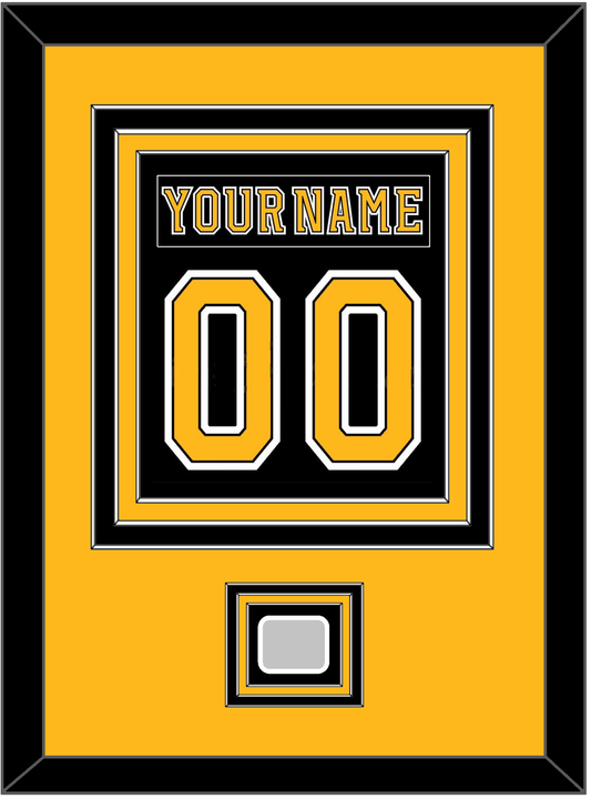 Boston Nameplate & Number (Back) Combined, With Stanley Cup Champions Patch - Home Black (2007-2017) - Premier Tier 3