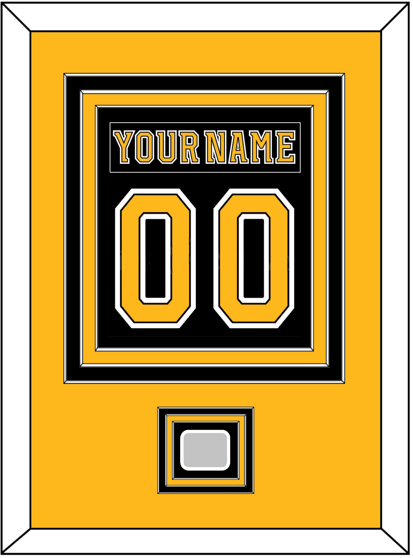 Boston Nameplate & Number (Back) Combined, With Stanley Cup Champions Patch - Home Black (2007-2017) - Premier Tier 3