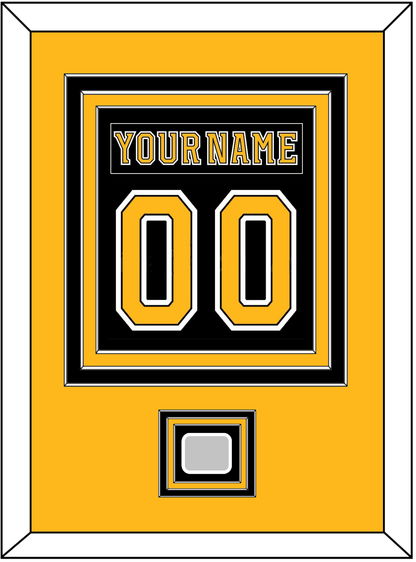 Boston Nameplate & Number (Back) Combined, With Stanley Cup Champions Patch - Home Black (2007-2017) - Premier Tier 3
