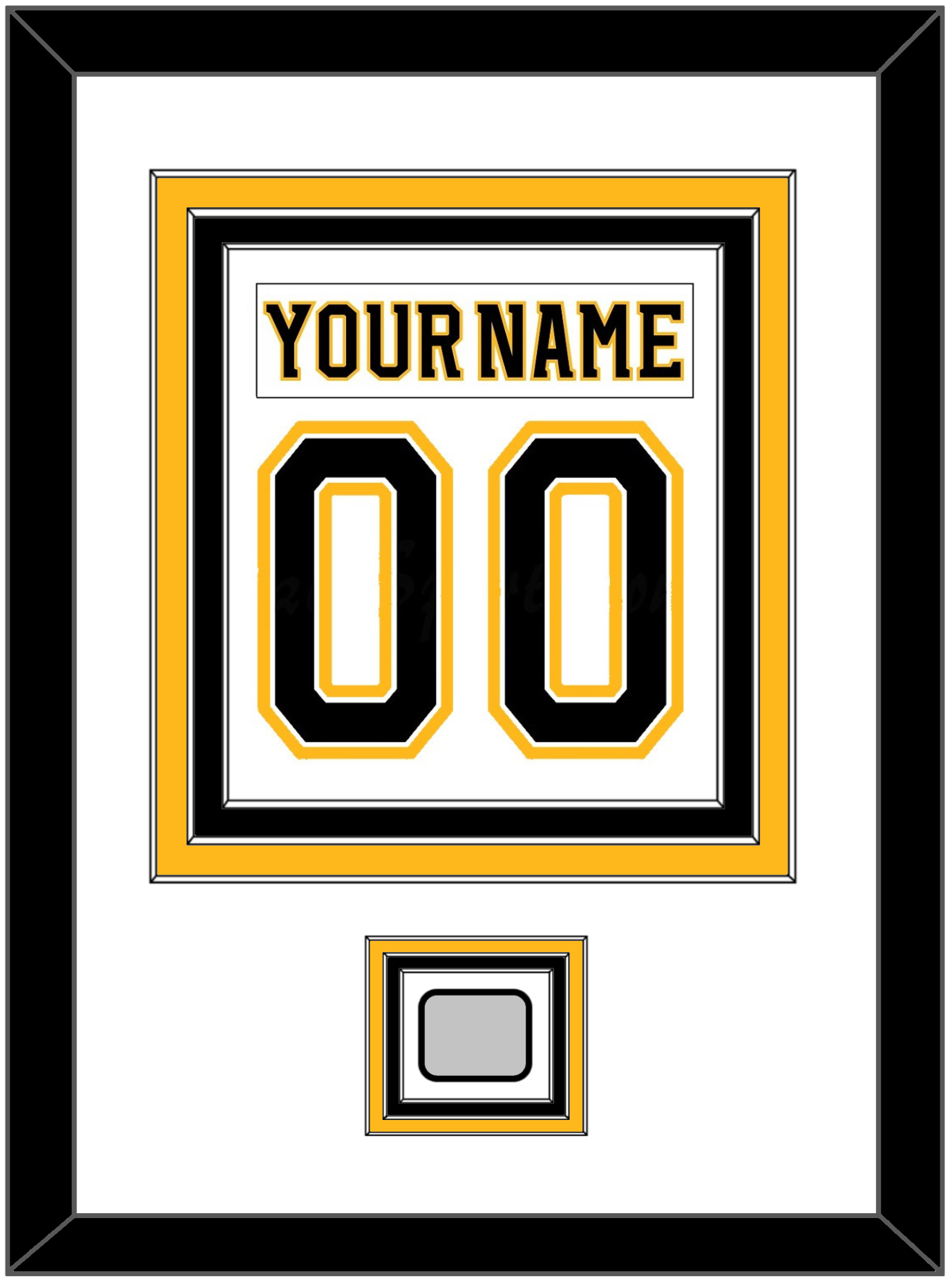 Boston Nameplate & Number (Back) Combined, With Stanley Cup Finals Patch - Road White (2007-2017) - Premier Tier 1