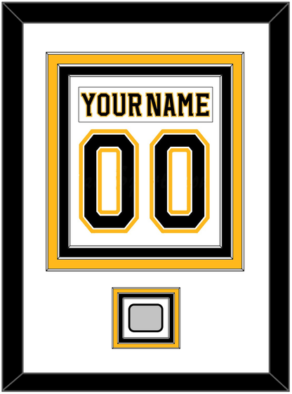 Boston Nameplate & Number (Back) Combined, With Stanley Cup Finals Patch - Road White (2007-2017) - Premier Tier 1